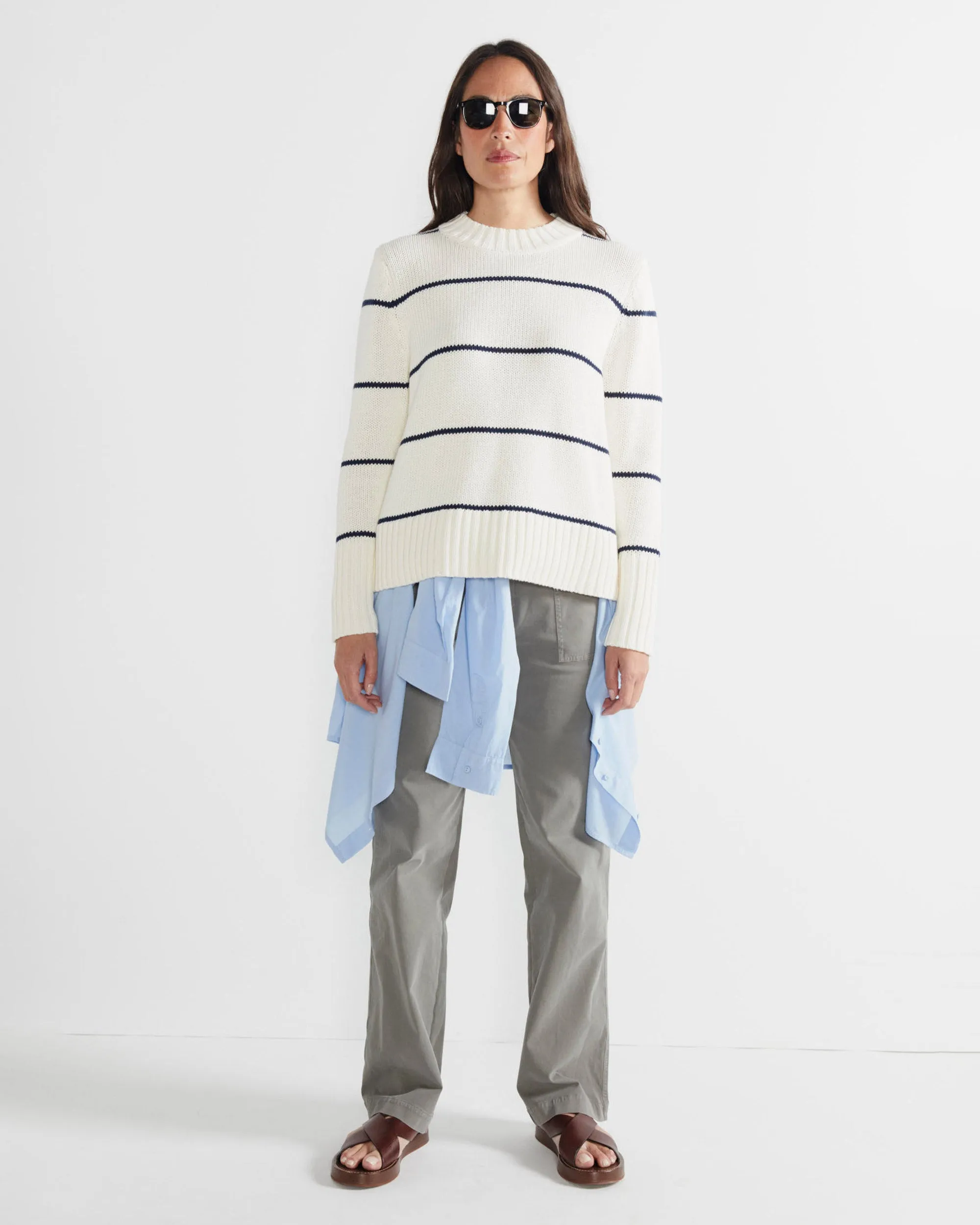 The Tatum - Cream/Navy Ministripe sold by Kule product image thumbnail 2