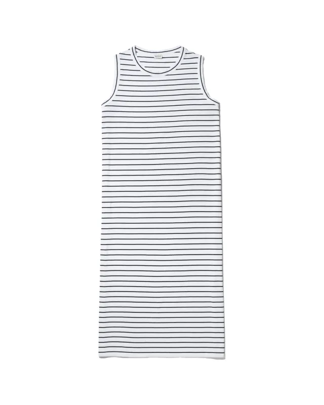 The Tank Dress - White/Navy Pinstripe sold by Kule