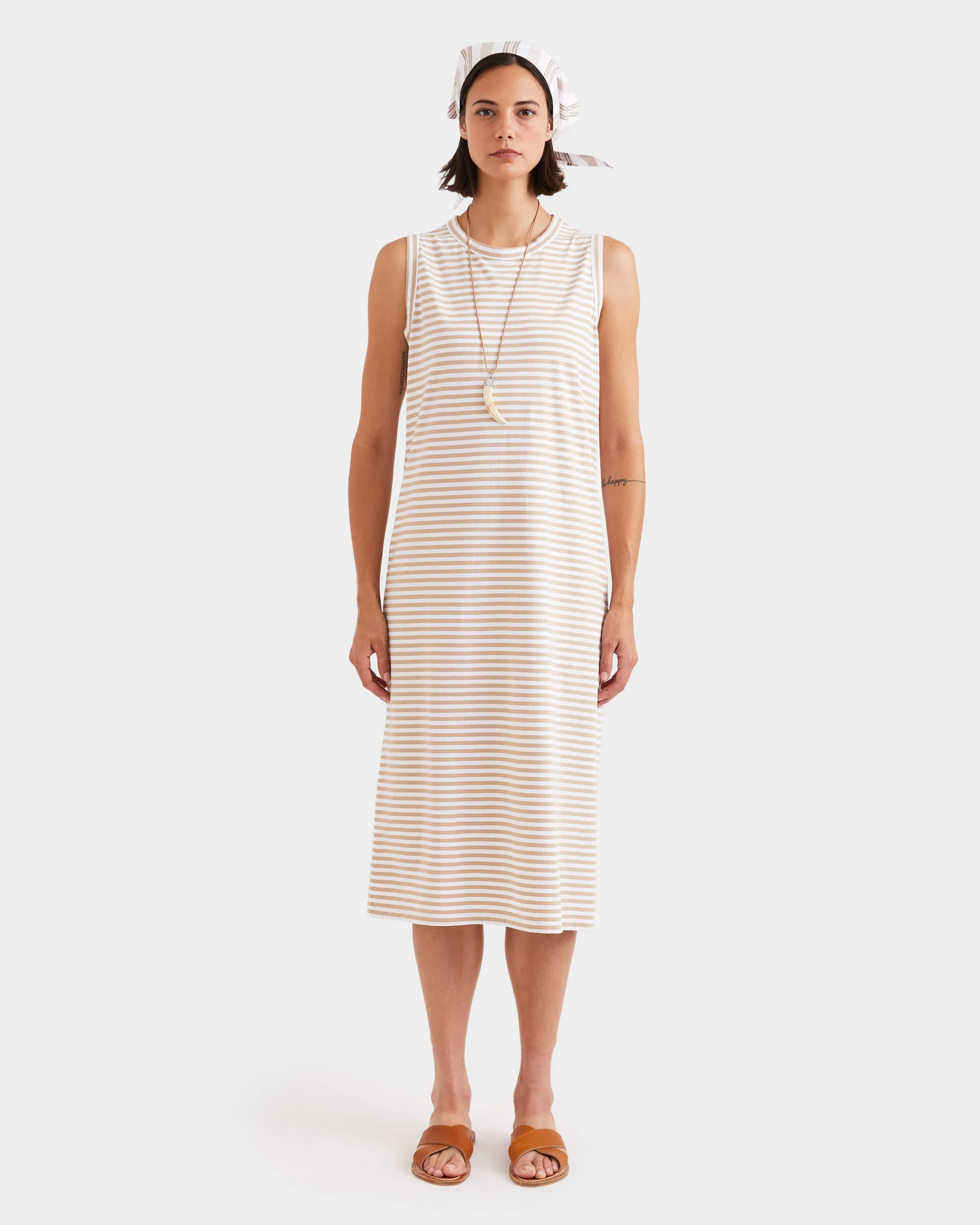 The Tank Dress - Khaki/White sold by Kule product image thumbnail 2
