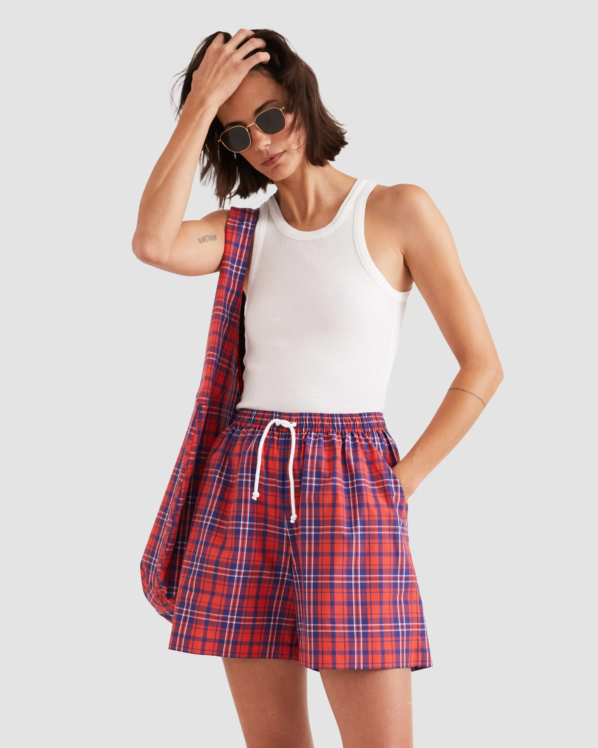 The Squid - Poppy/Navy Plaid sold by Kule product image thumbnail 4