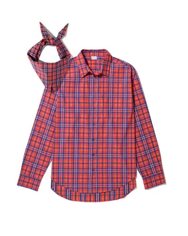 The Shellona - Poppy/Navy Plaid made by Kule