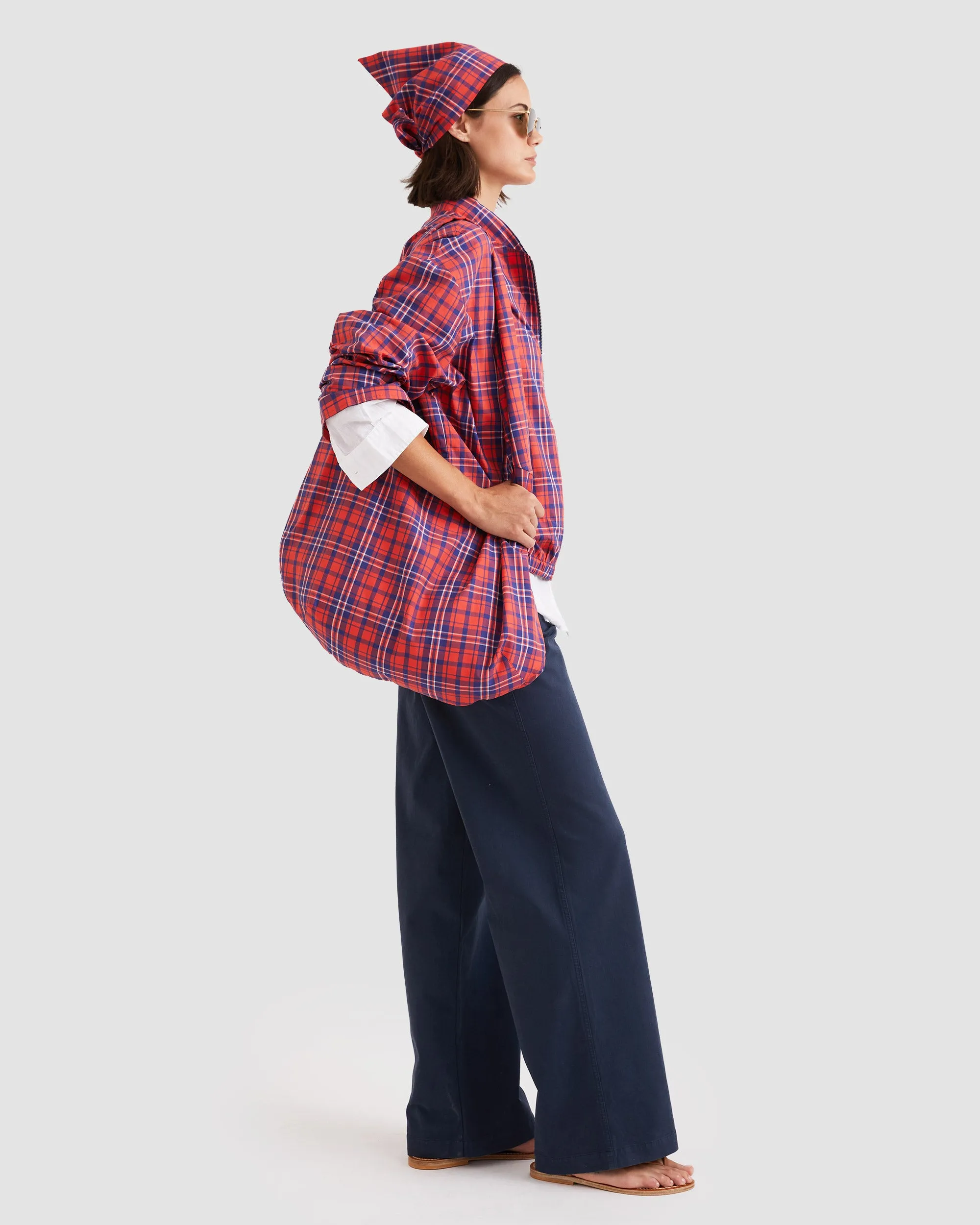 The Sac - Poppy/Navy Plaid sold by Kule product image thumbnail 2