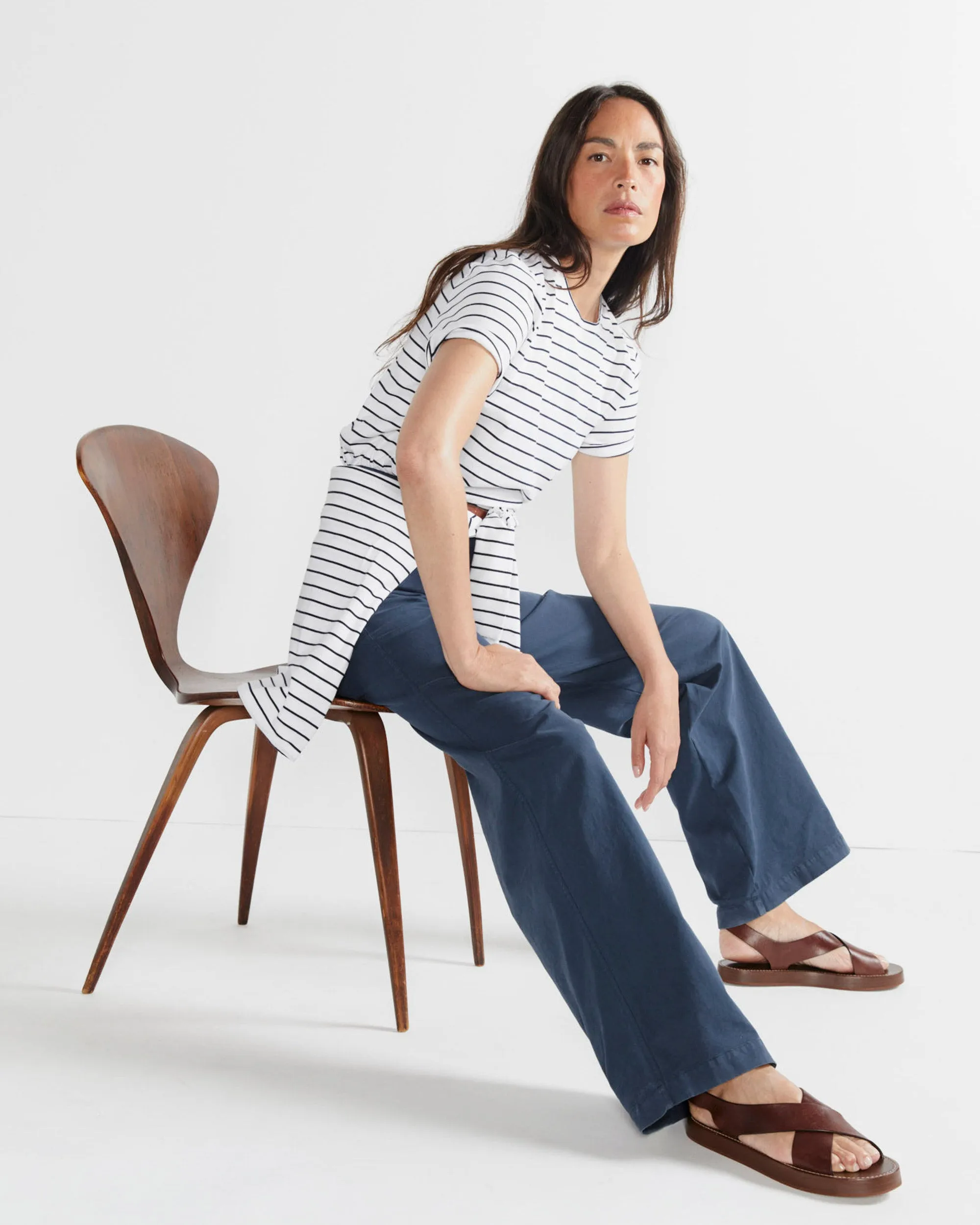 The Striped Modern - White/Navy Pinstripe sold by Kule product image thumbnail 3