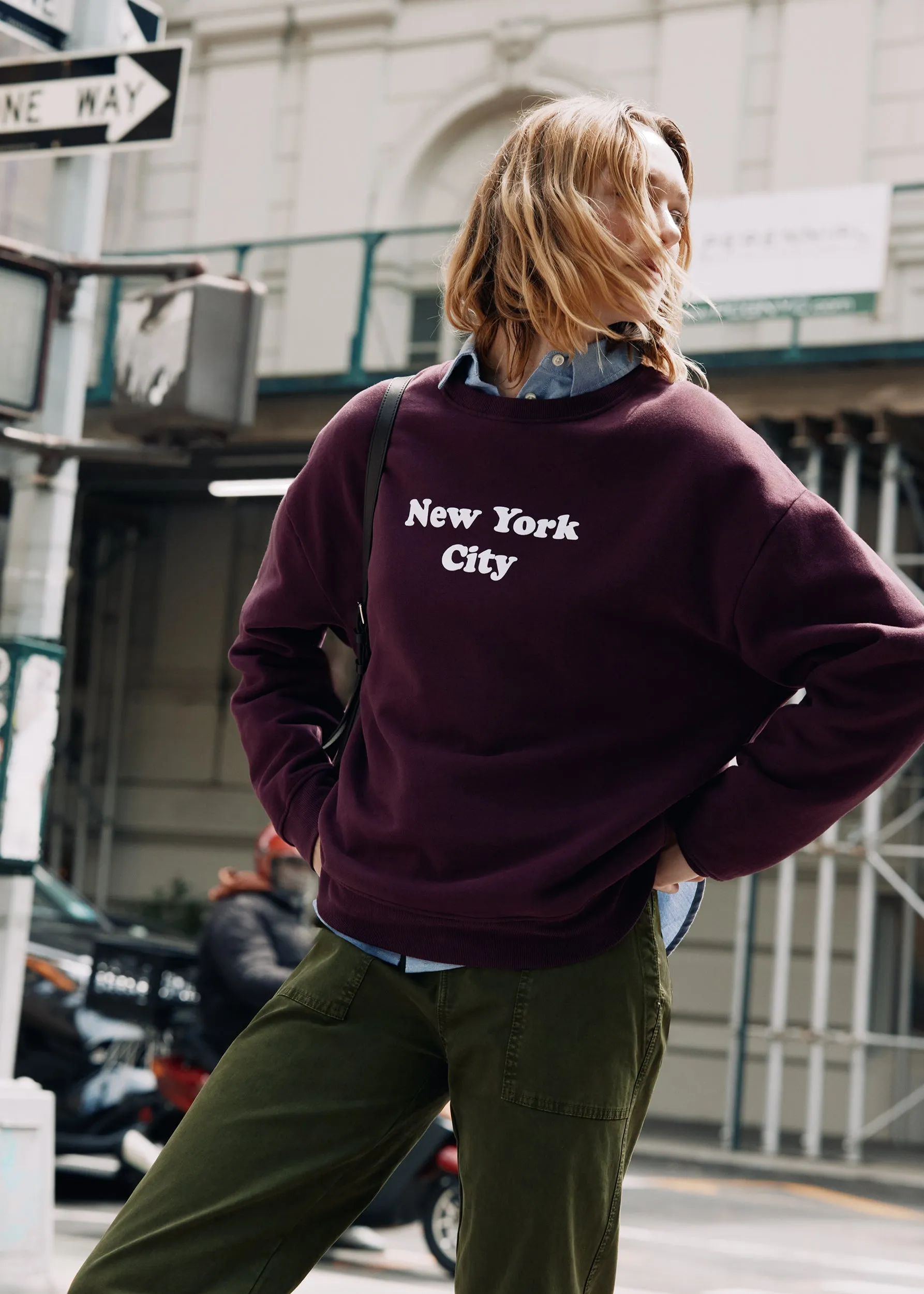 The Oversized New York City Sweatshirt - Merlot sold by Kule product image thumbnail 3