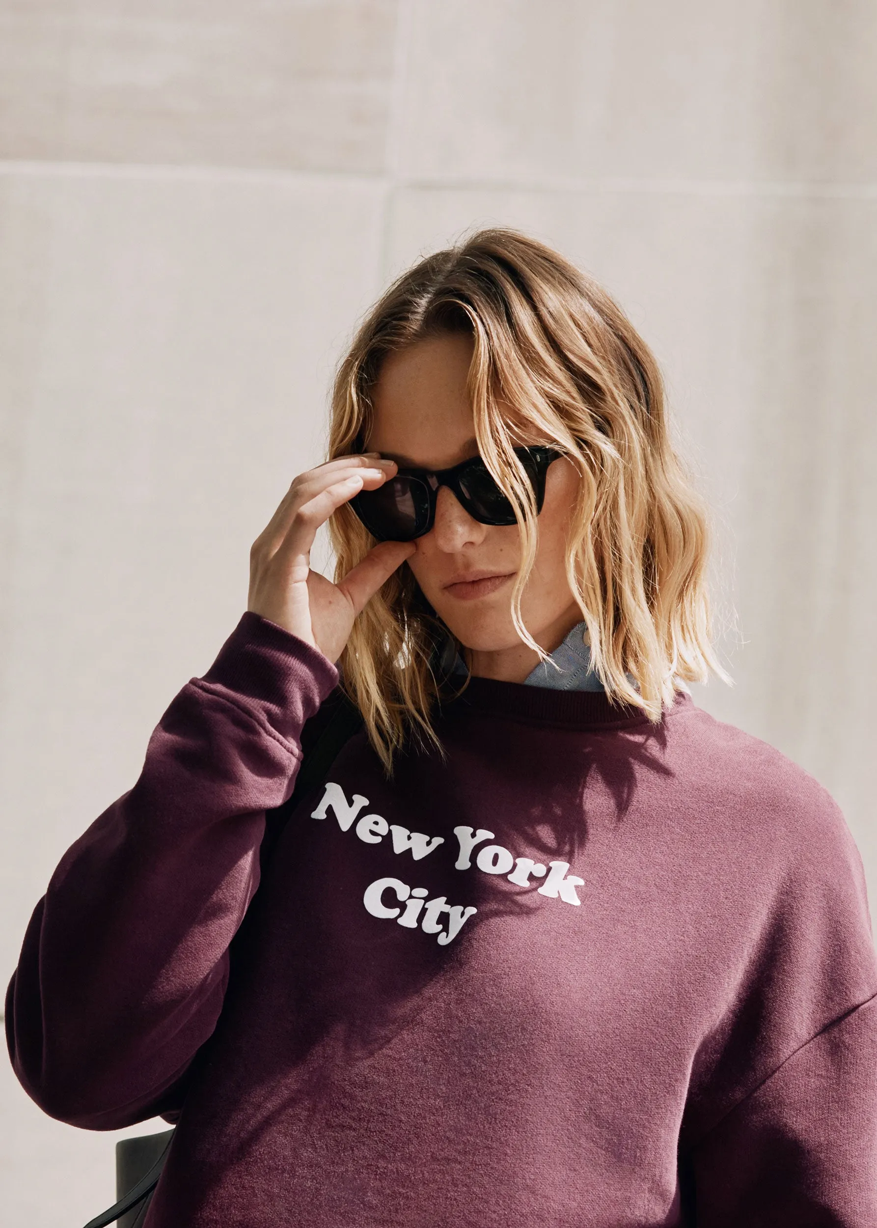 The Oversized New York City Sweatshirt - Merlot sold by Kule product image thumbnail 2