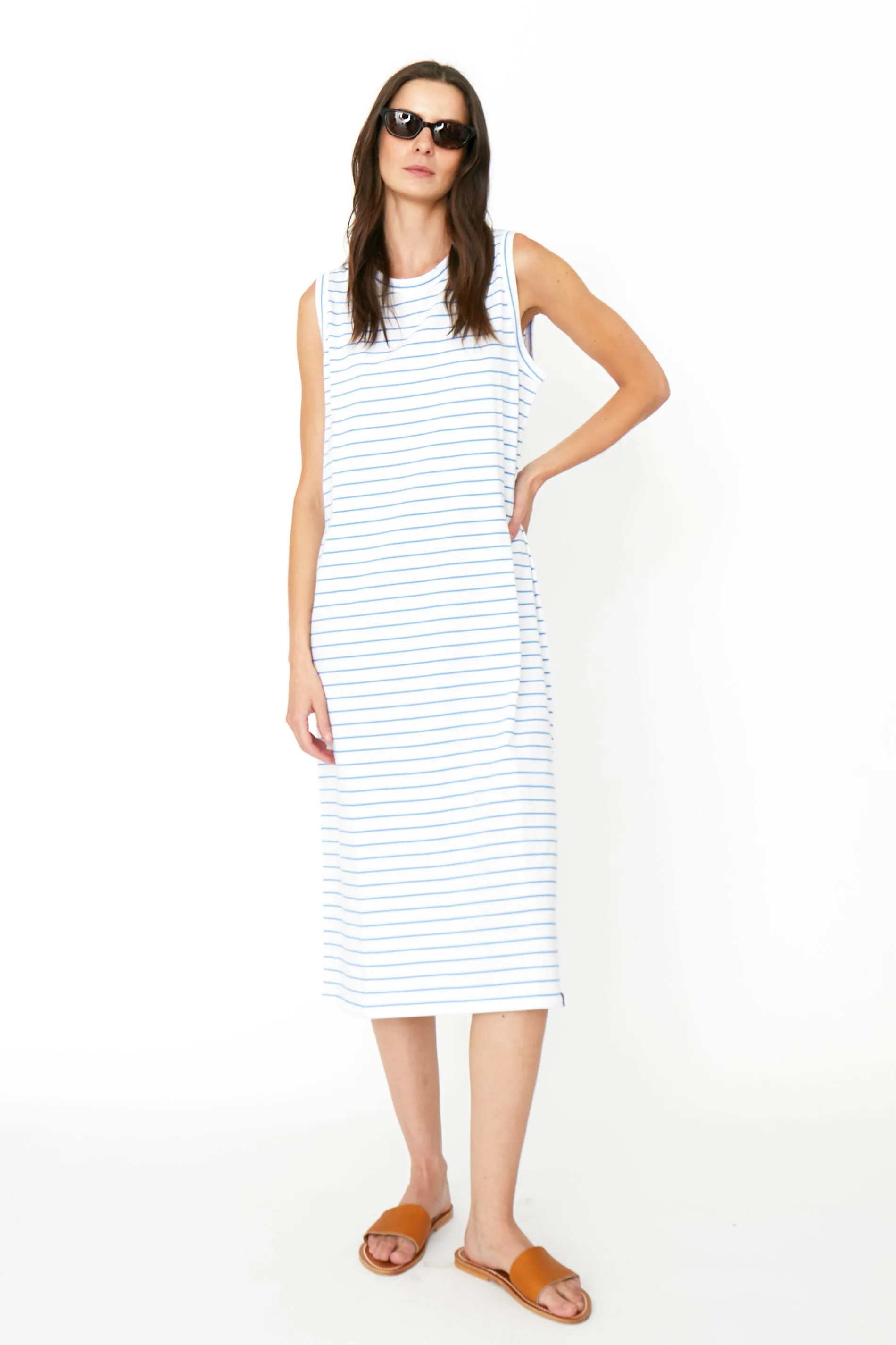 The Tank Dress - White/Azzurro sold by Kule product image thumbnail 2