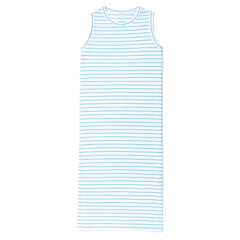 The Tank Dress - White/Azzurro sold by Kule