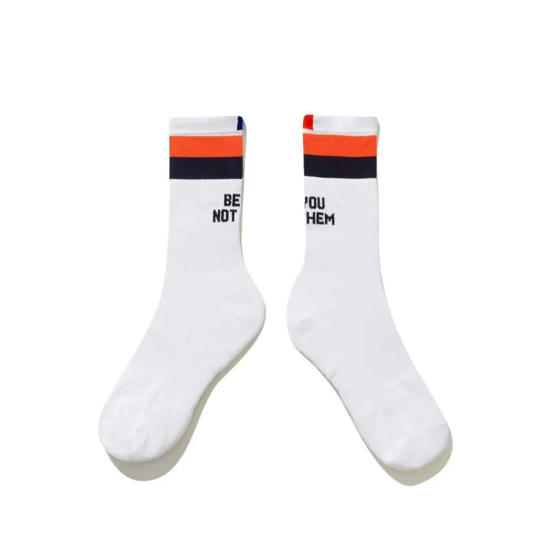 The Women's Be You Not Them Sock - White/Navy sold by Kule