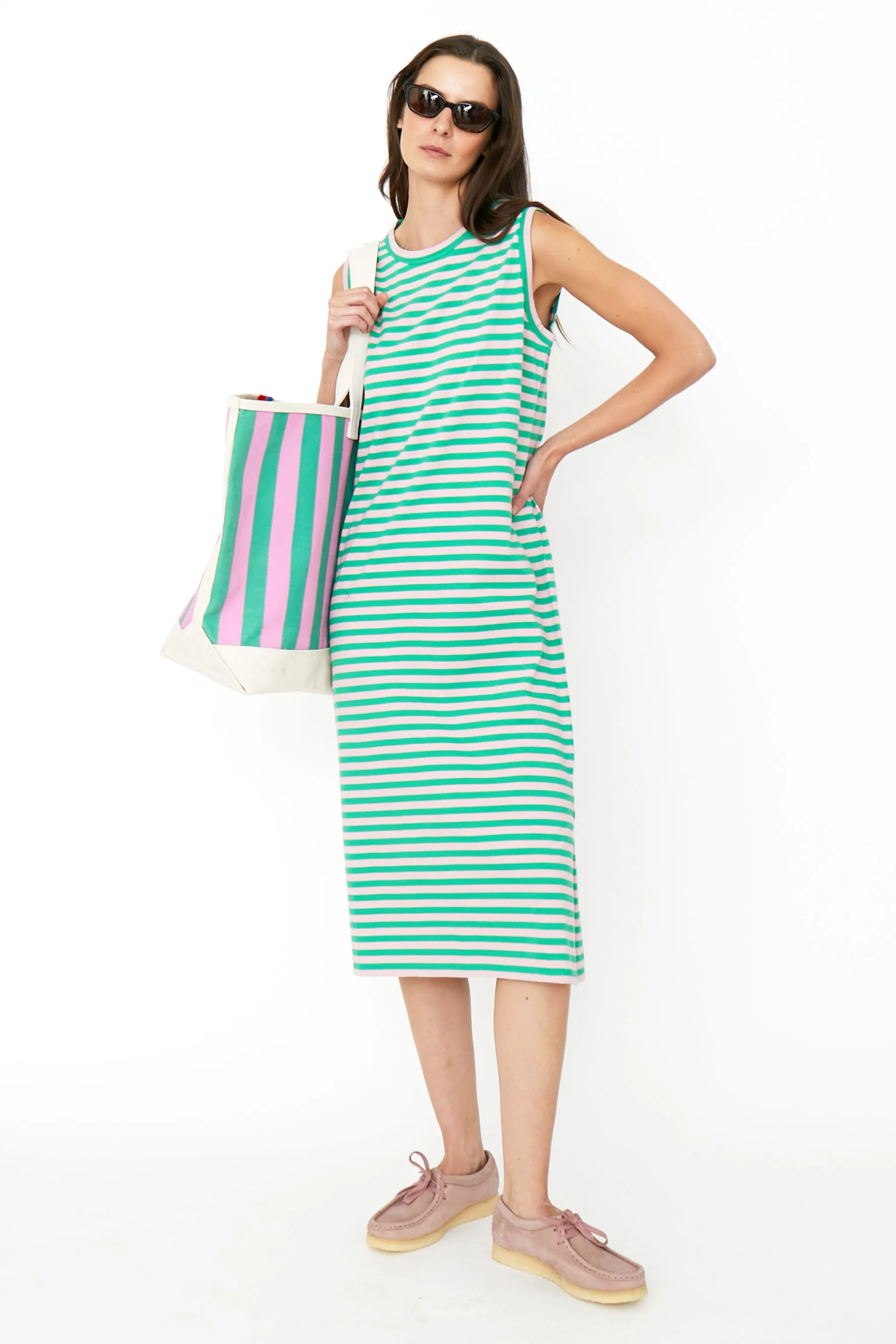 The Tank Dress - Green/Blush sold by Kule product image thumbnail 3