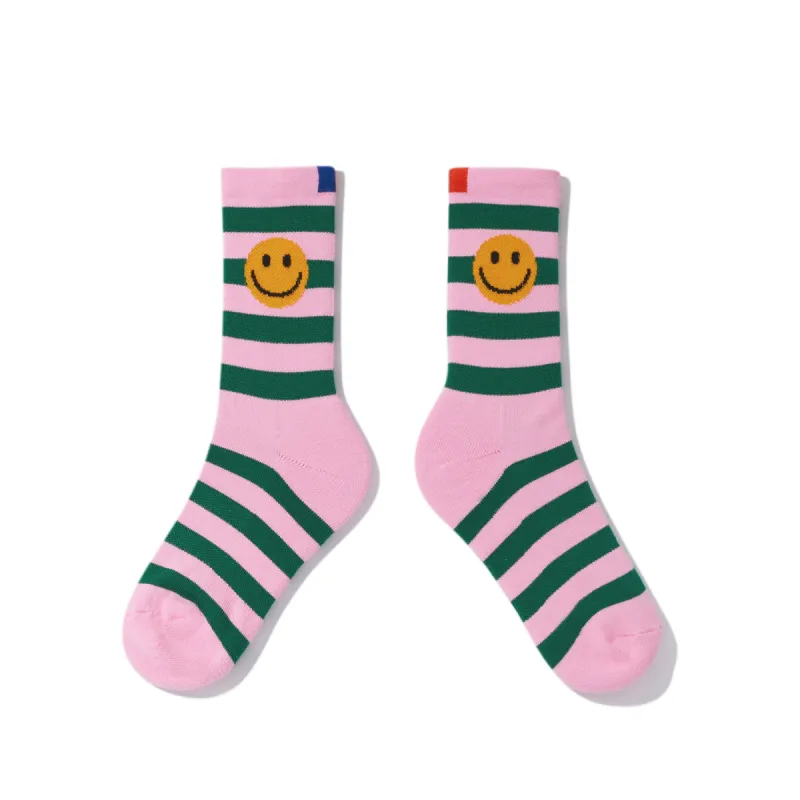 The Women's Rugby Smile Sock - Green/Blush sold by Kule