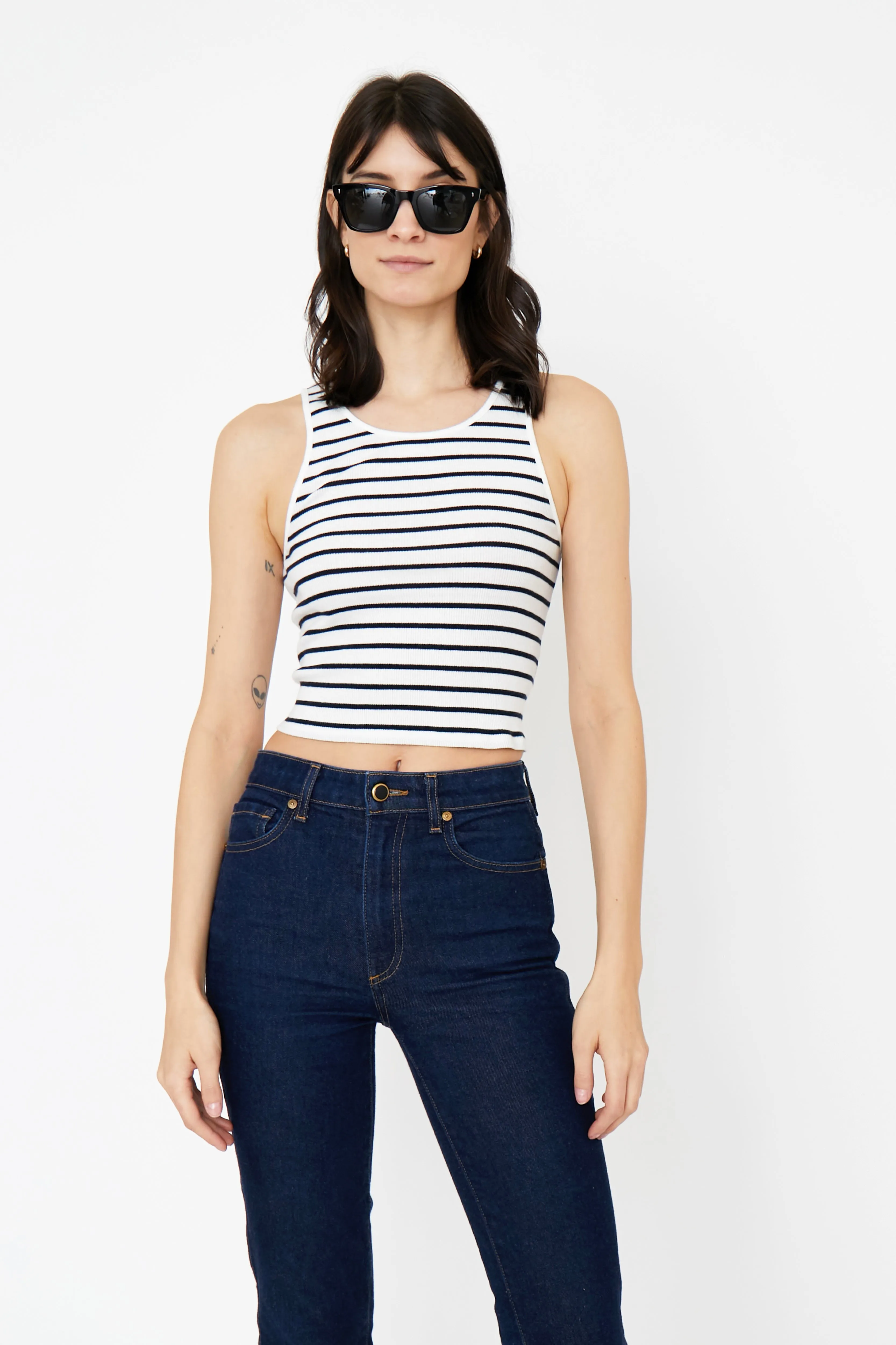 The Ribbed Eleni - Cream/Navy sold by Kule product image thumbnail 2