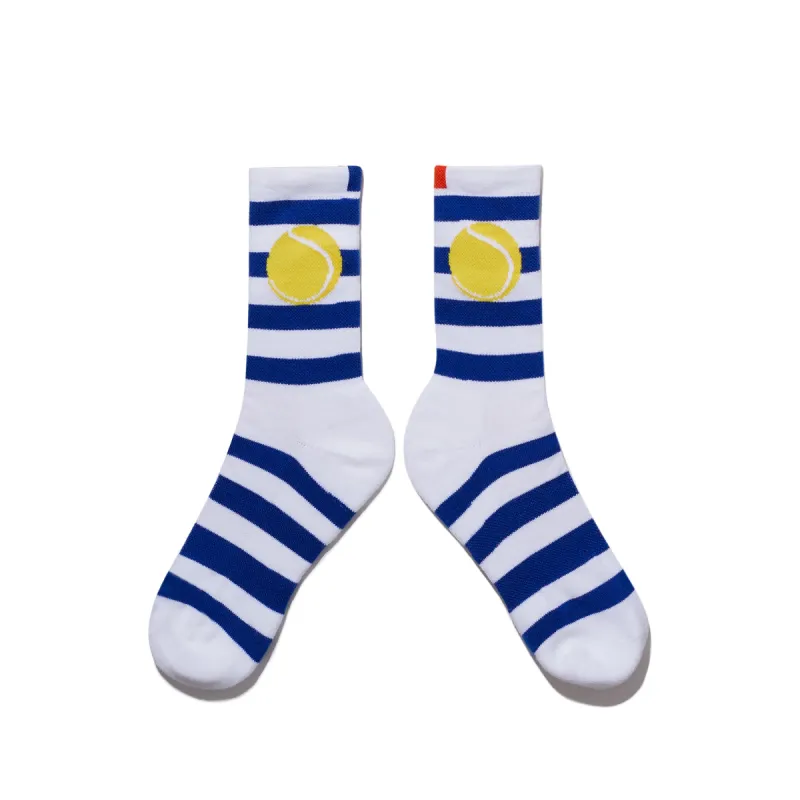 The Men's Tennis Rugby Sock - White/Royal Blue sold by Kule