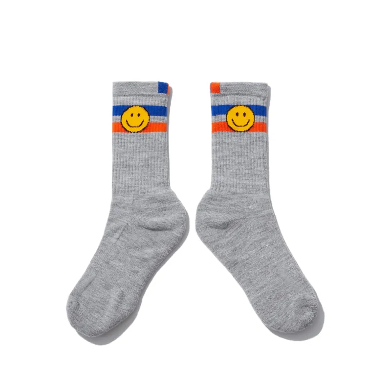 The Women's Ribbed Smile Sock - Heather Grey sold by Kule