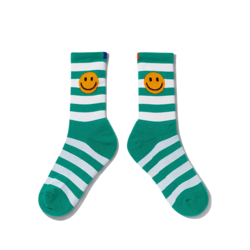 The Men's Rugby Smile Sock - Green/White made by Kule