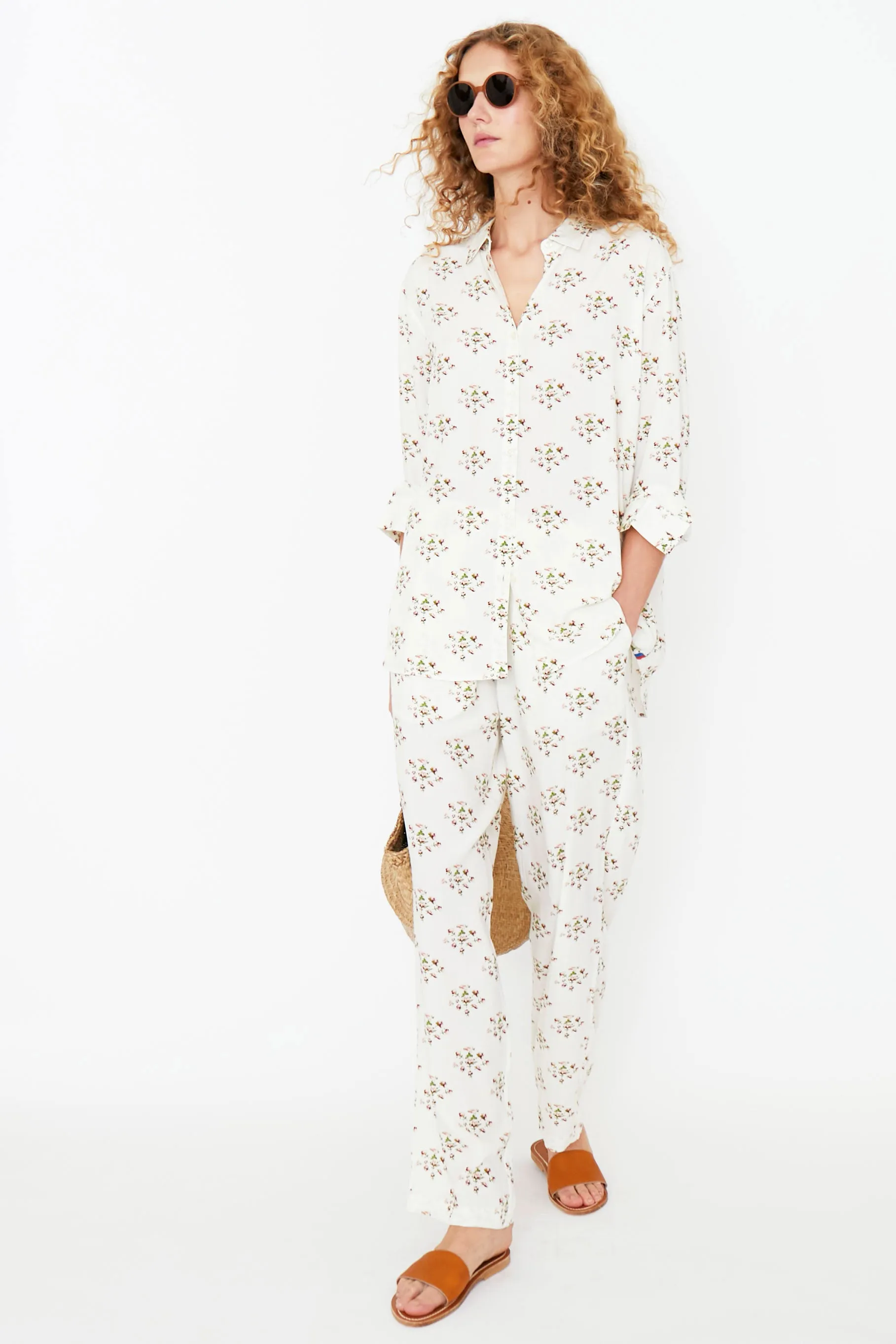 The Hutton Oversized Shirt - White/Floral sold by Kule product image thumbnail 3
