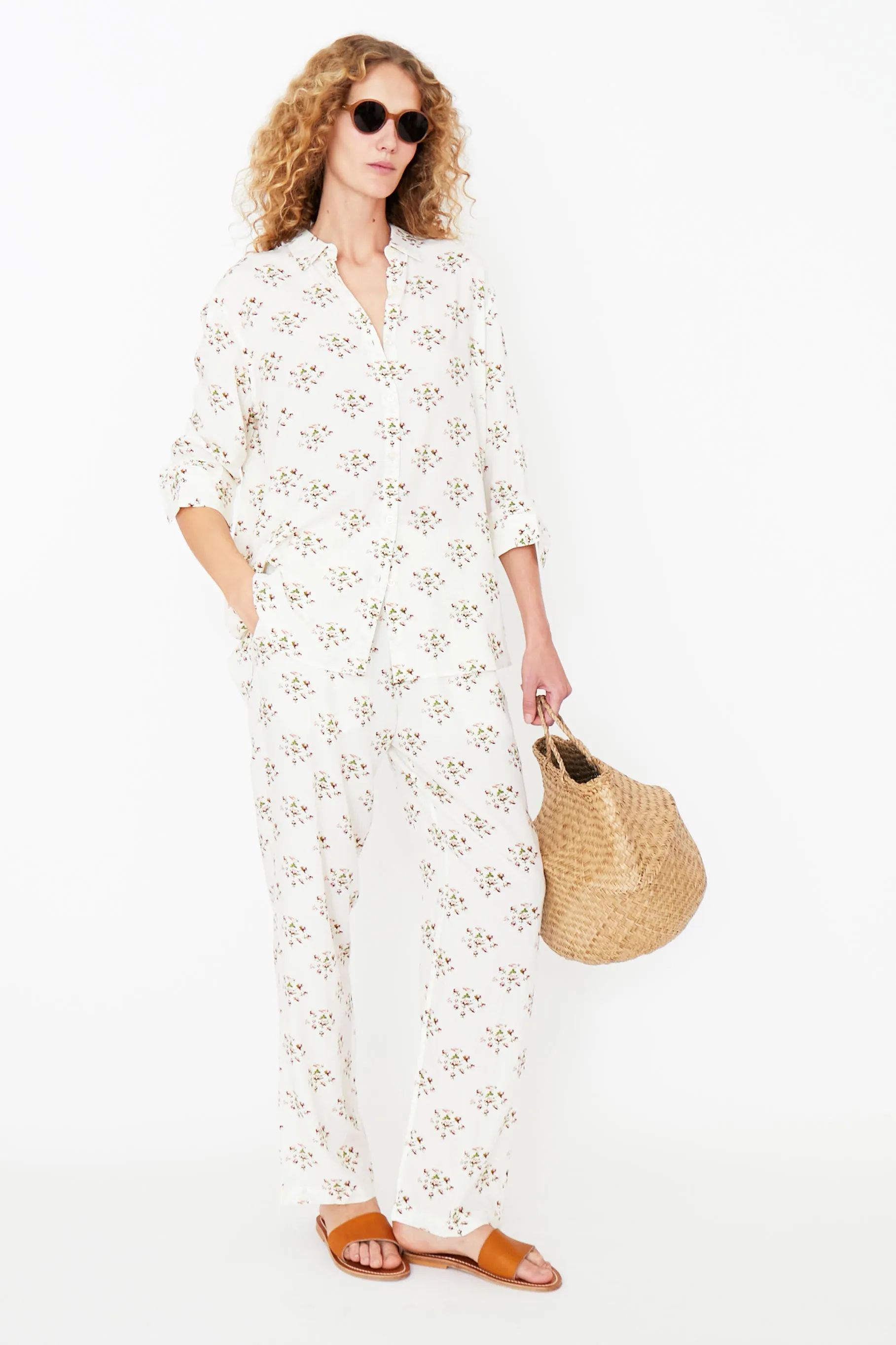 The Hutton Oversized Shirt - White/Floral sold by Kule product image thumbnail 2