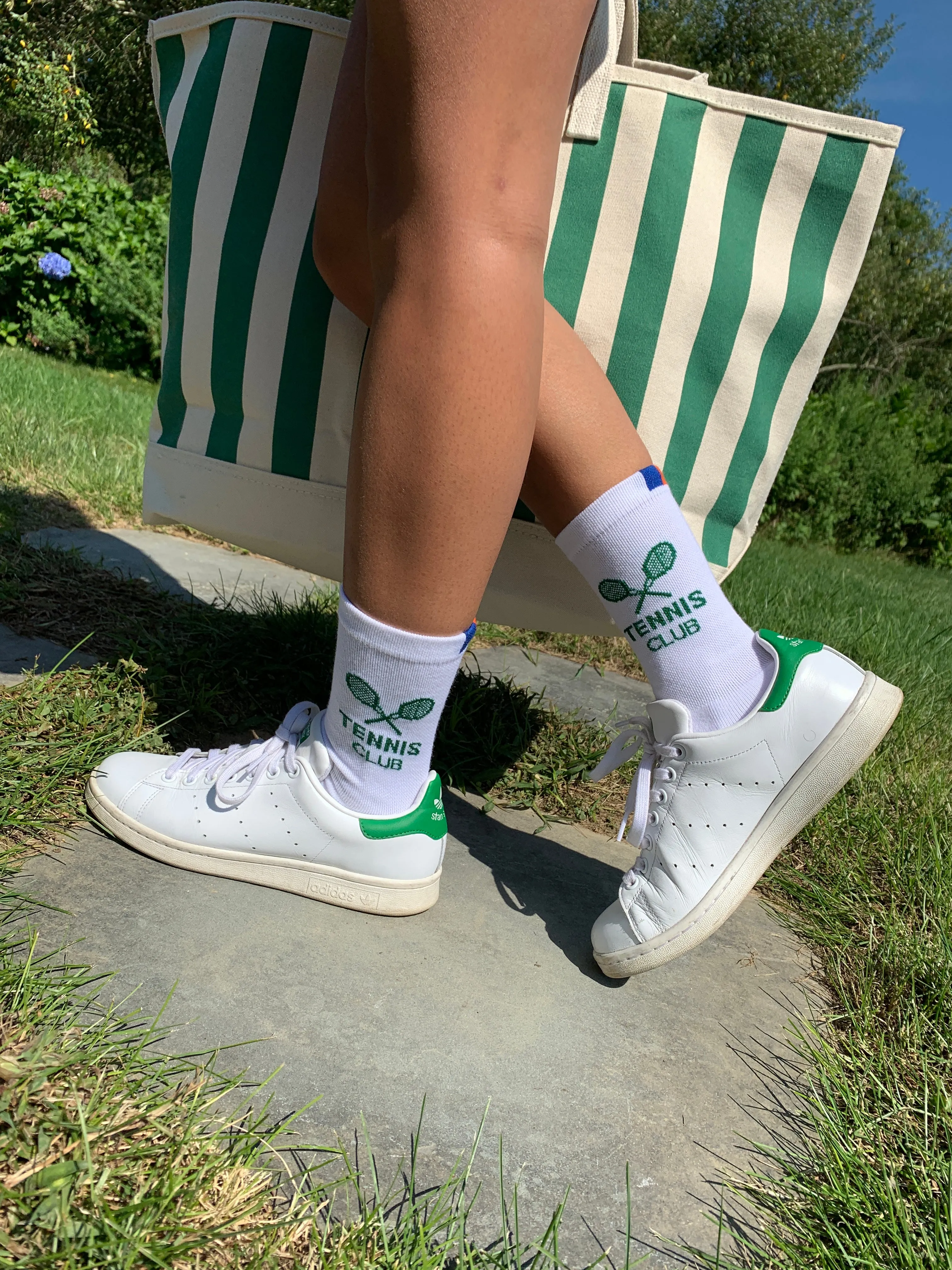 The Women's Tennis Sock - White/Green sold by Kule product image thumbnail 5