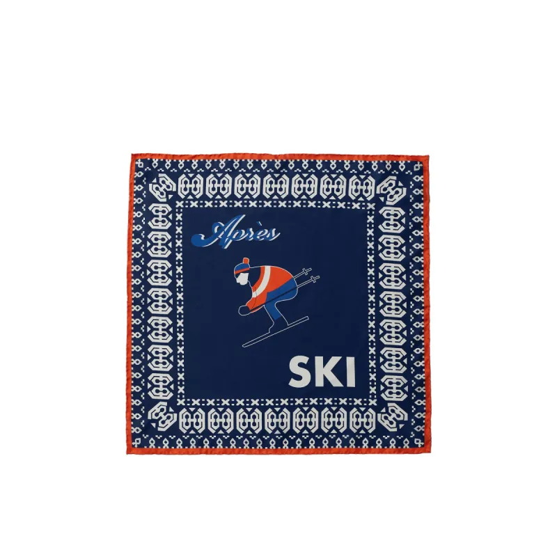 The Silk Mischa Après Ski Scarf - Navy sold by Kule