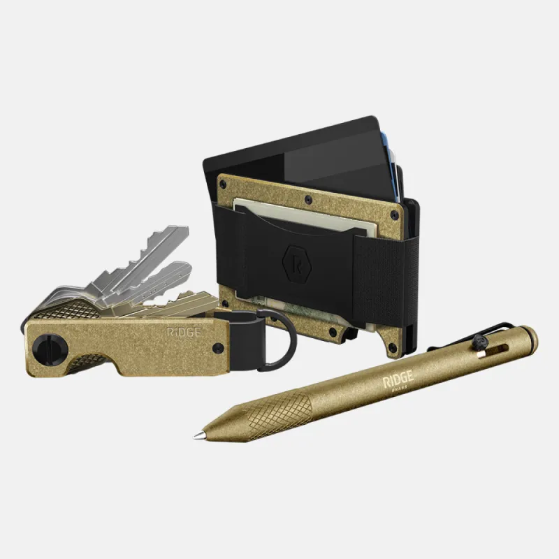 Ridge Everyday Carry Kit - Brass [HIDE] sold by The Ridge