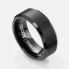 Ridge 8mm Beveled Ring Set - Gunmetal sold by The Ridge