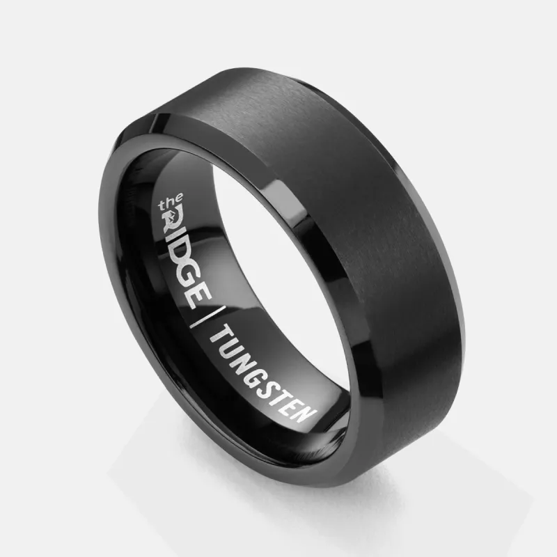Ridge 8mm Beveled Ring Set - Gunmetal sold by The Ridge