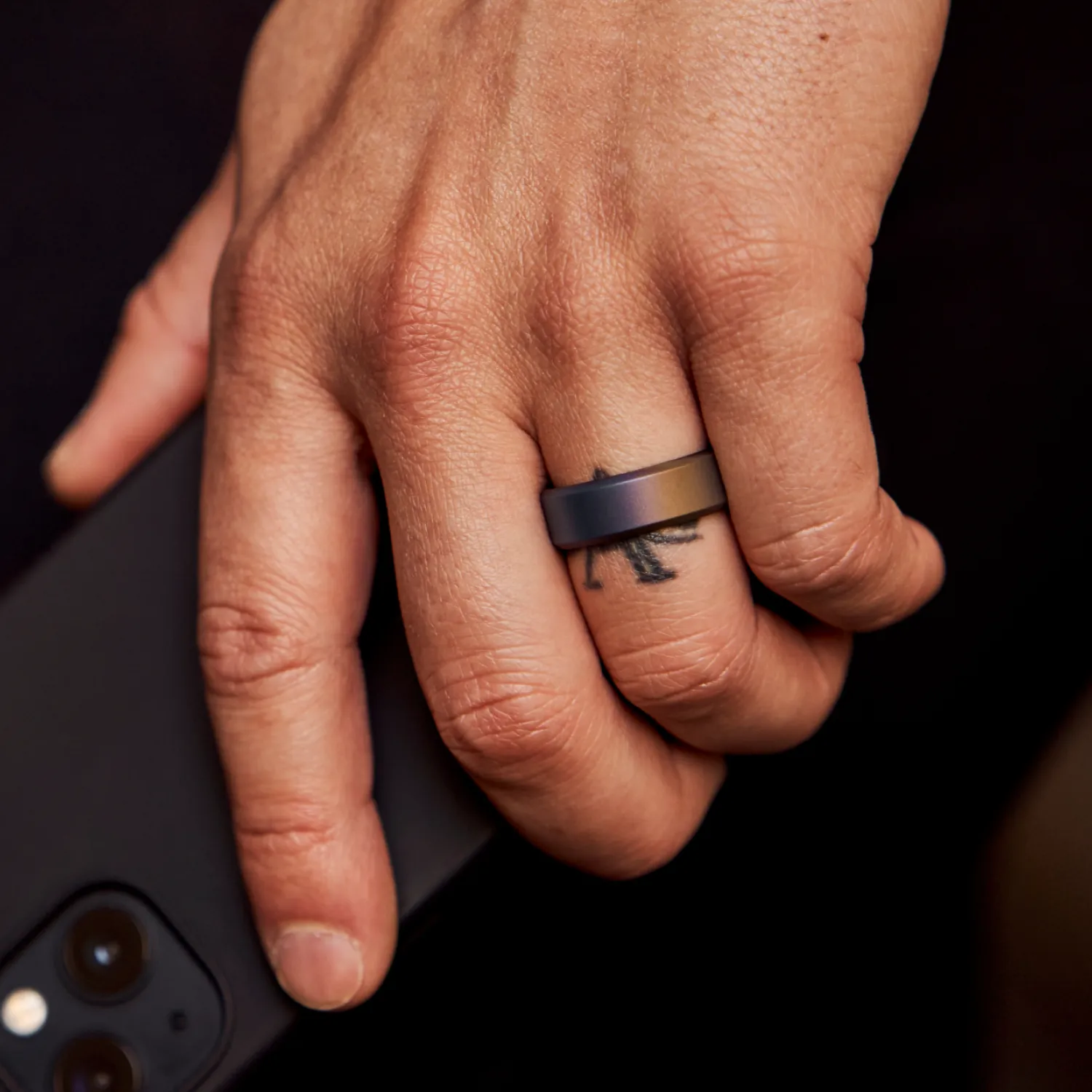 Ridge 8mm Beveled Ring Set - Burnt Titanium sold by The Ridge product image thumbnail 3