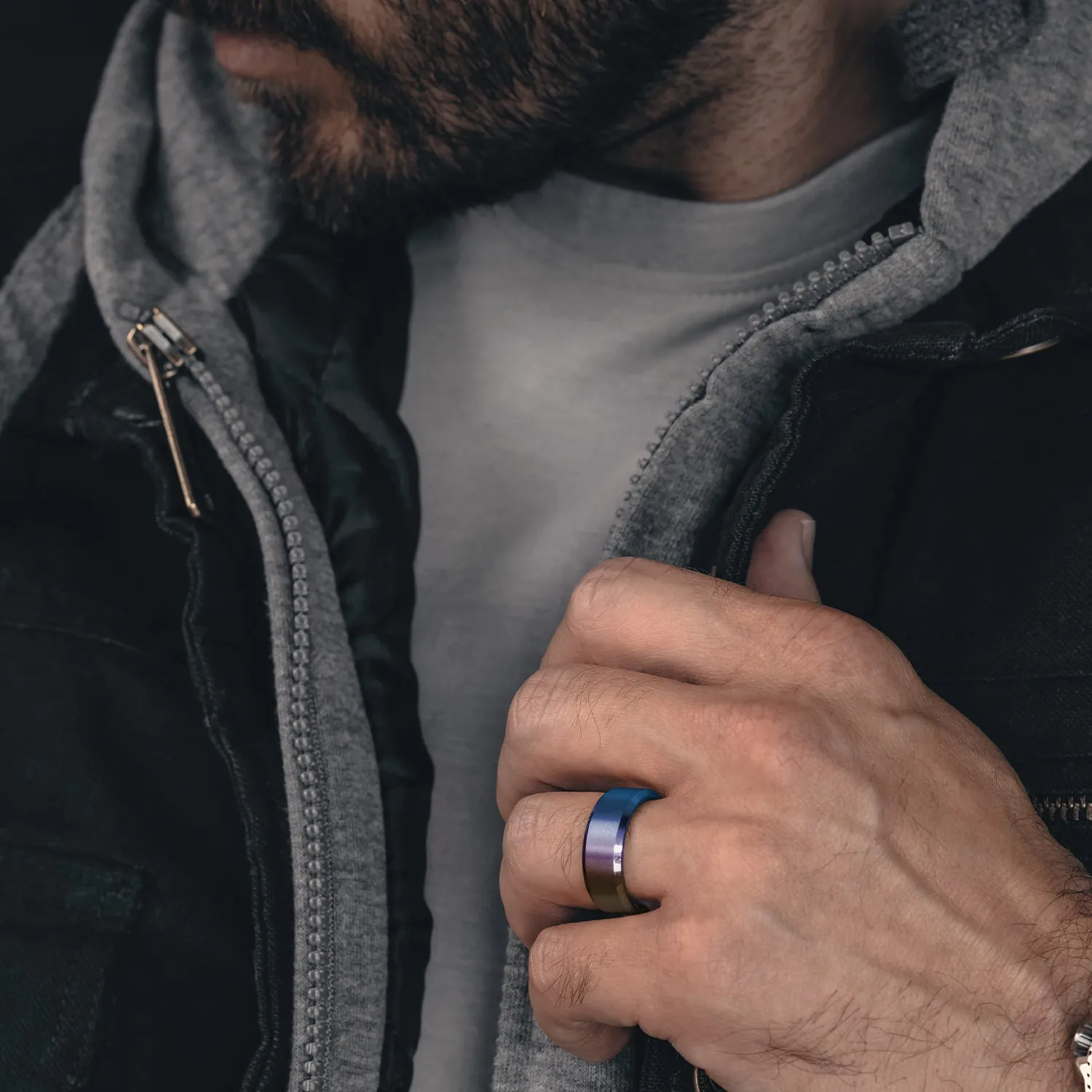 Ridge 8mm Beveled Ring Set - Burnt Titanium sold by The Ridge product image thumbnail 5