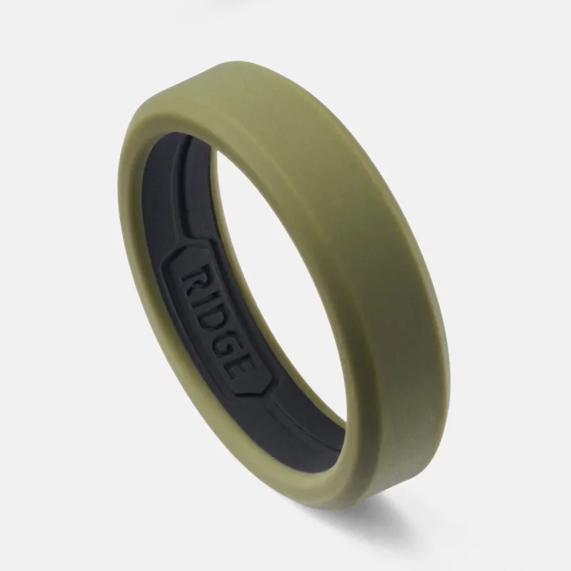 Ridge 6mm Silicone Ring Set - Matte Olive sold by The Ridge