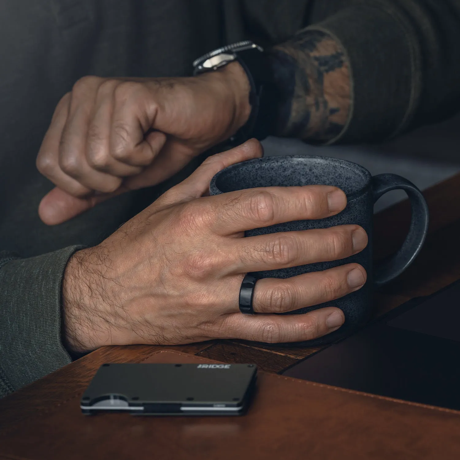 Ridge 8mm Beveled Ring Set - Forged Carbon sold by The Ridge product image thumbnail 5