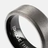 Ridge 8mm Beveled Ring Set - Stonewashed Titanium sold by The Ridge