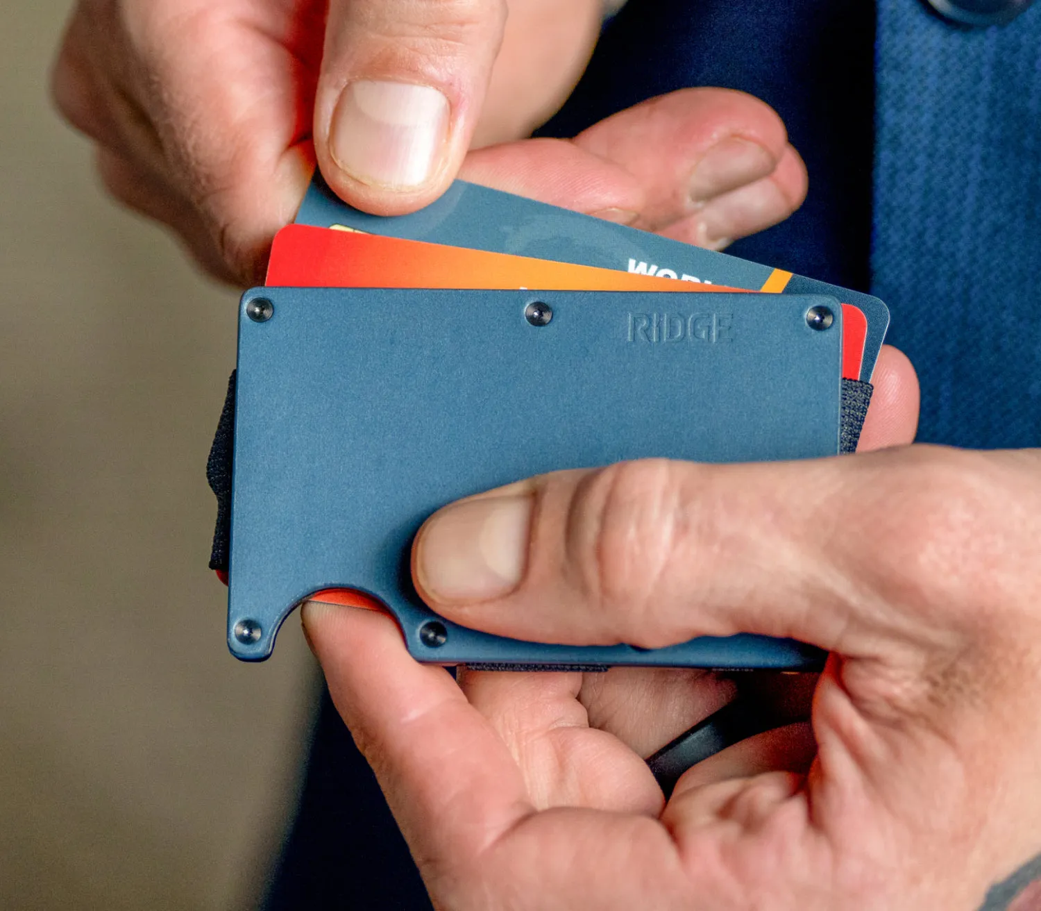 Ridge Wallet - Cobalt Blue Leather sold by The Ridge product image thumbnail 4