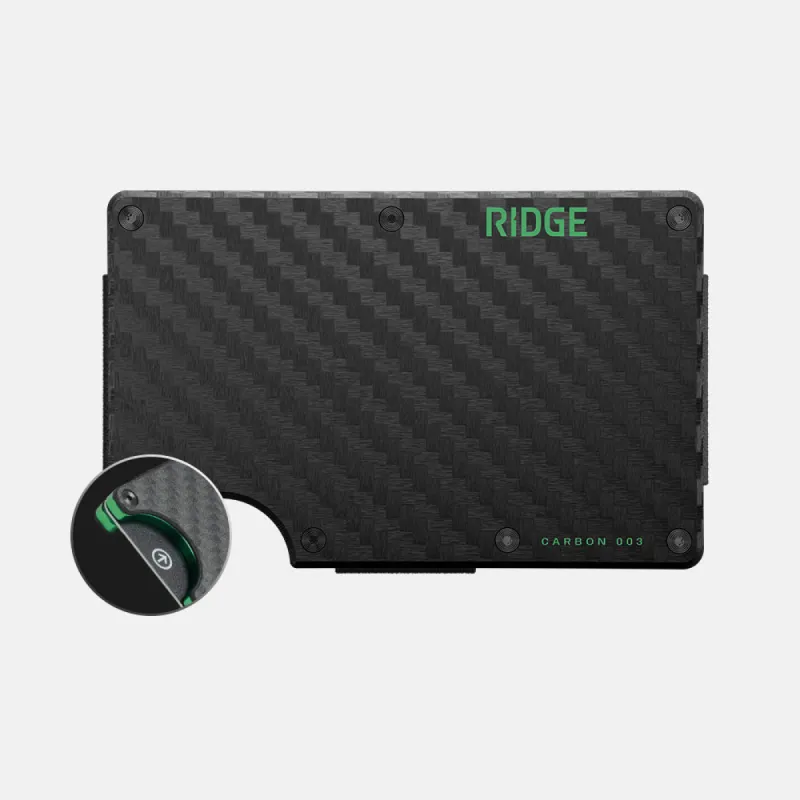 Ridge Wallet - Voodoo Green Carbon 003 sold by The Ridge