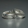 Ridge 6mm Rounded Ring Set - Damascus sold by The Ridge