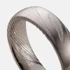 Ridge 6mm Rounded Ring Set - Damascus sold by The Ridge