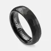 Ridge 6mm Hammered Ring Set - Royal Black sold by The Ridge
