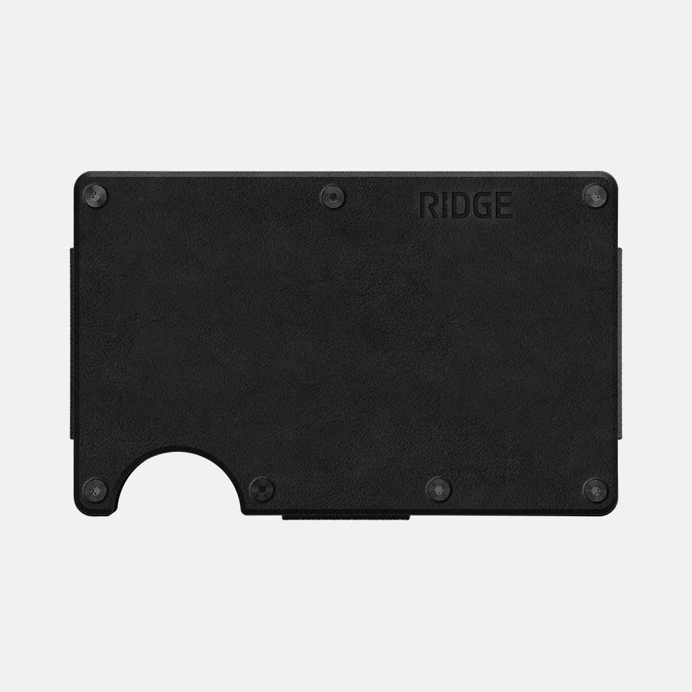 Ridge Wallet - Midnight Black Leather sold by The Ridge