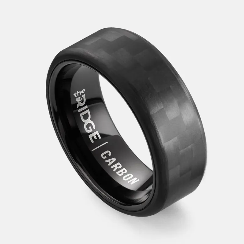 Ridge 8MM Beveled Ring Set - Carbon Fiber 3k sold by The Ridge
