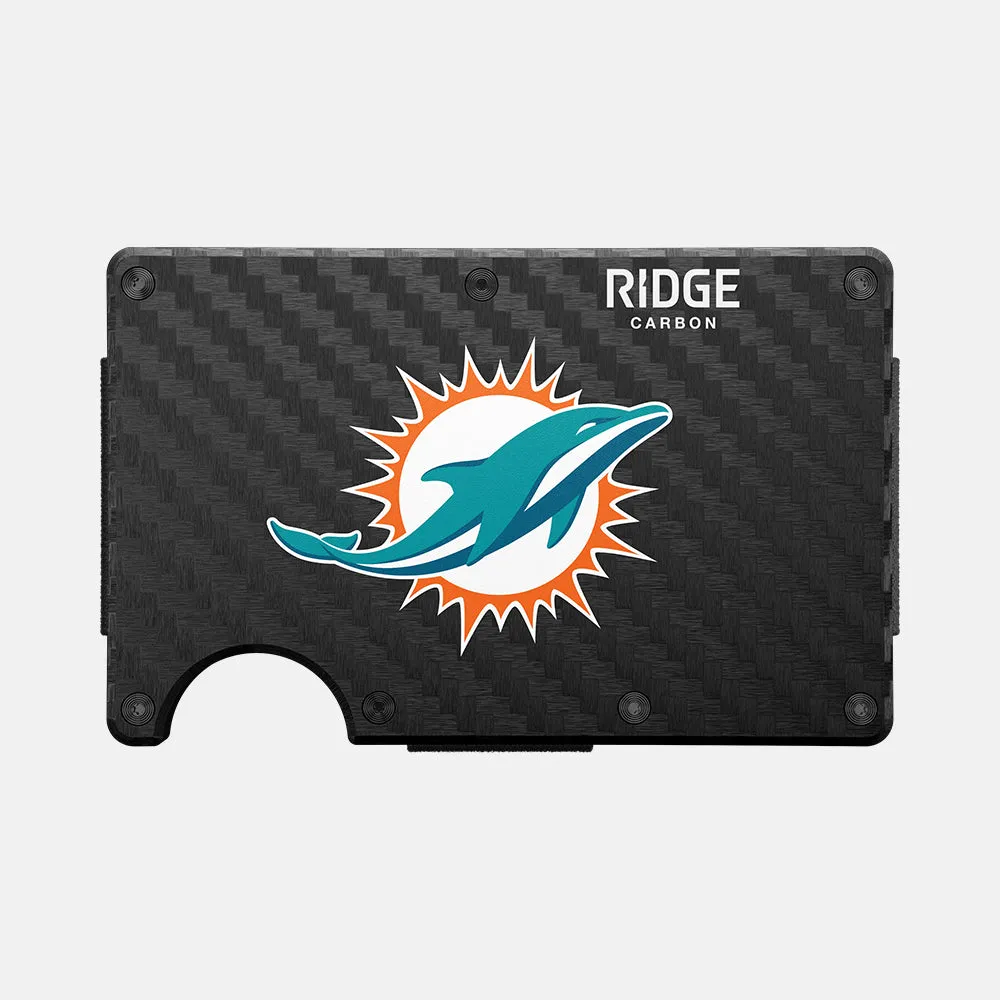 Ridge Wallet - Miami Dolphins - Carbon Fiber 3k sold by The Ridge