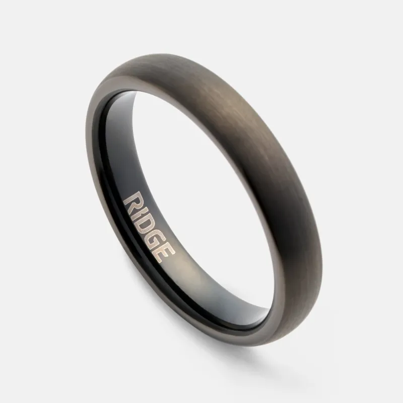 Ridge 4mm Rounded Ring Set - Gunmetal sold by The Ridge