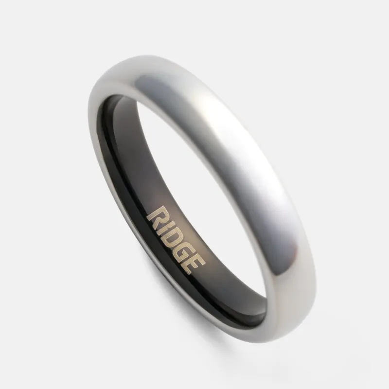Ridge 4mm Rounded Ring Set - Platinum sold by The Ridge