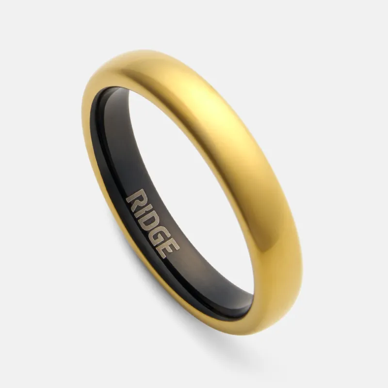 Ridge 4mm Rounded Ring Set - 24K Gold sold by The Ridge