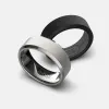 Ridge 8mm Beveled Ring Set - Platinum | Tantalum sold by The Ridge
