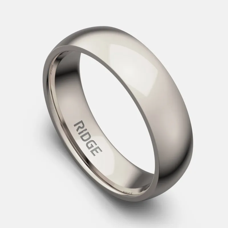 Ridge 6mm Rounded Ring Set - Platinum | Tantalum sold by The Ridge