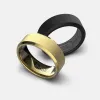 Ridge 8mm Beveled Ring Set - 24K Gold | Tantalum sold by The Ridge