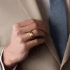 Ridge 8mm Beveled Ring Set - 24K Gold | Tantalum sold by The Ridge