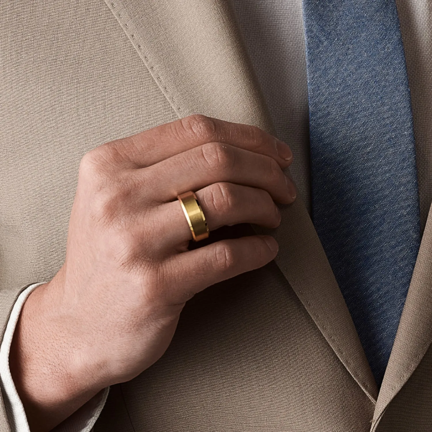 Ridge 8mm Beveled Ring Set - 24K Gold | Tantalum sold by The Ridge product image thumbnail 5