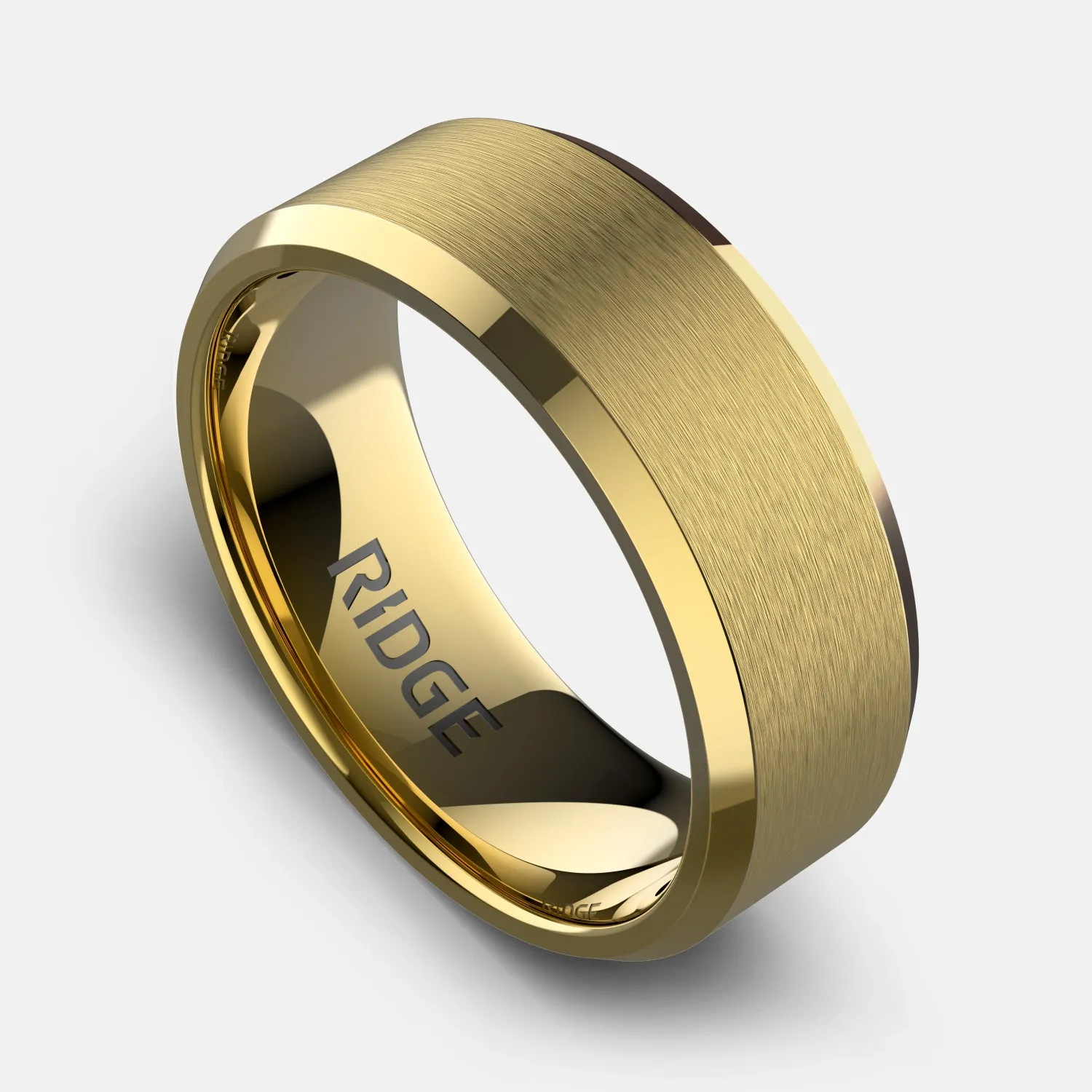 Ridge 8mm Beveled Ring Set - 24K Gold | Tantalum sold by The Ridge