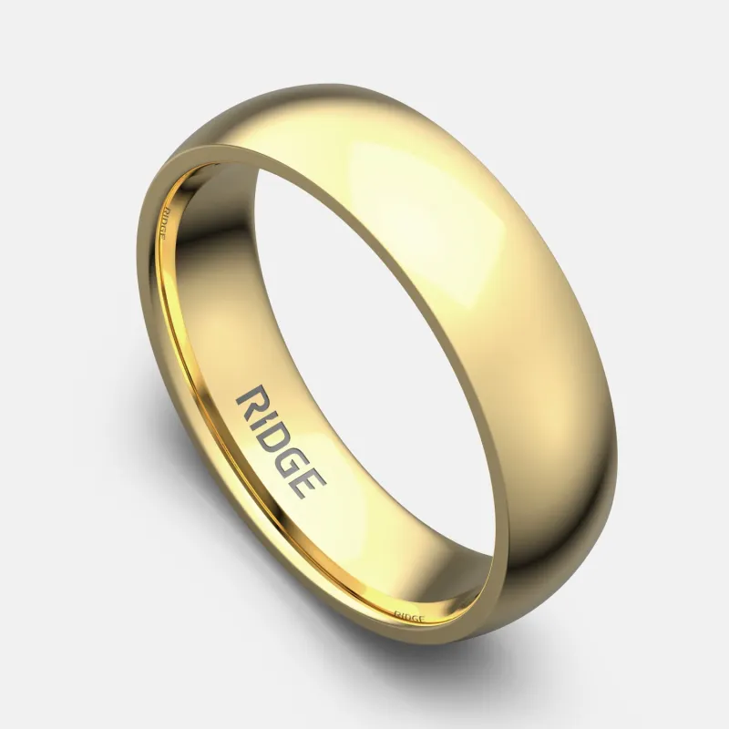 Ridge 6mm Rounded Ring Set - 24K Gold | Tantalum sold by The Ridge