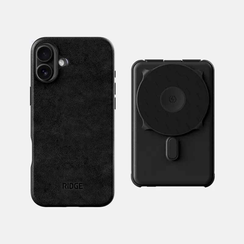 Everyday Charging Kit - iPhone 16 Plus - Midnight Black Leather sold by The Ridge