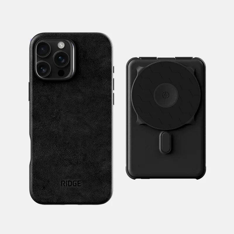 Everyday Charging Kit - iPhone 16 Pro Max - Midnight Black Leather sold by The Ridge